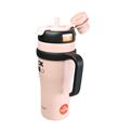 Shotay ST-8919 Çift Kullanım Pipetli/Rahat İçim Pembe 1000ml Çelik Termos_3)