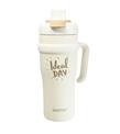 Shotay ST-8919 Çift Kullanım Pipetli/Rahat İçim Beyaz 1000ml Çelik Termos_1)