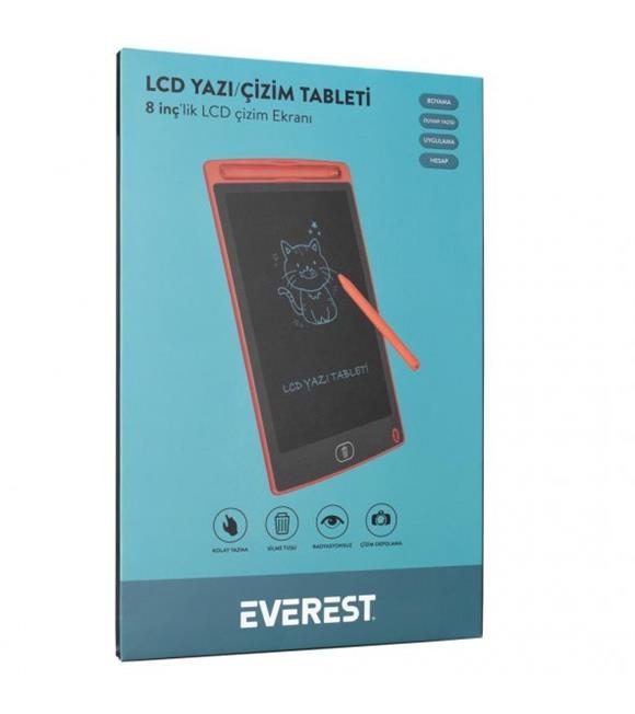 Everest EV-DY100 8,5" Kırmızı Tek Tuşla Sil Dijital Yazı Tahtası Yazı Alanı 125x175mm_3