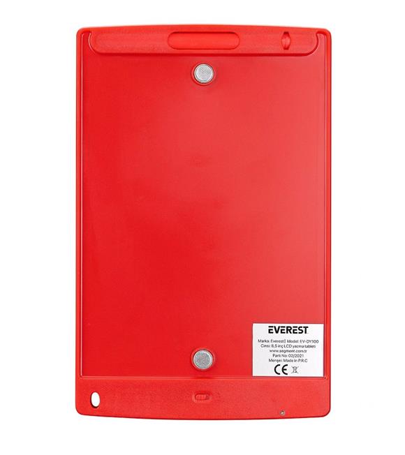 Everest EV-DY100 8,5" Kırmızı Tek Tuşla Sil Dijital Yazı Tahtası Yazı Alanı 125x175mm_2