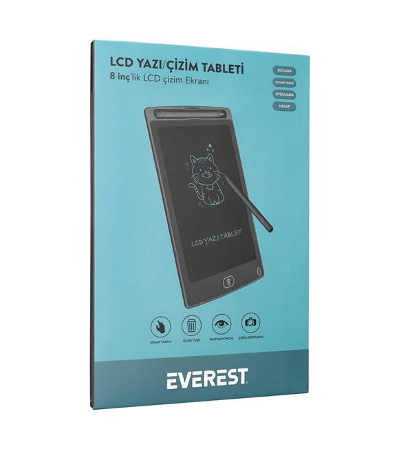 Everest EV-DY100 8,5" Siyah Tek Tuşla Sil Dijital Yazı Tahtası Yazı Alanı 125x175mm_3