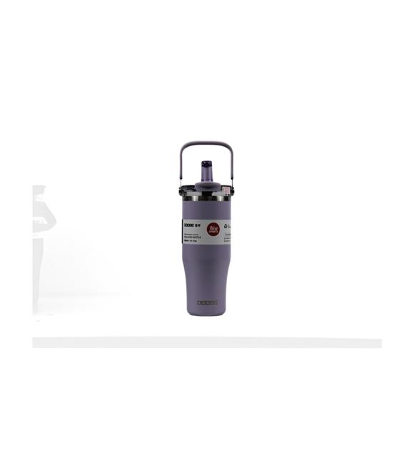 Dodge DB-24584 Çift Kullanım Pipetli/Rahat İçim Mor 1200ml Çelik Matara