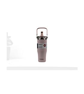 Dodge DB-24584 Çift Kullanım Pipetli/Rahat İçim Pembe 1200ml Çelik Matara