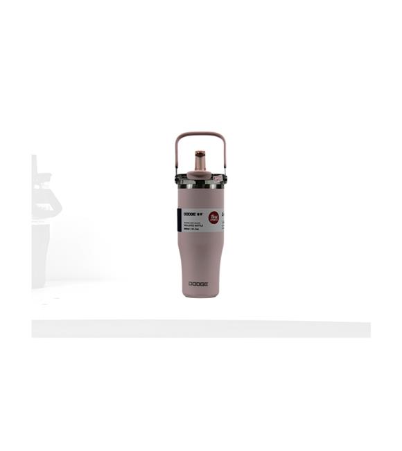 Dodge DB-24584 Çift Kullanım Pipetli/Rahat İçim Pembe 1200ml Çelik Matara