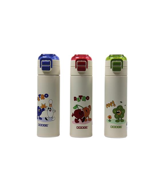 Dodge DB-24501 Çift Kullanım Pipetli/Rahat İçim Yeşil 500ml Çelik Matara