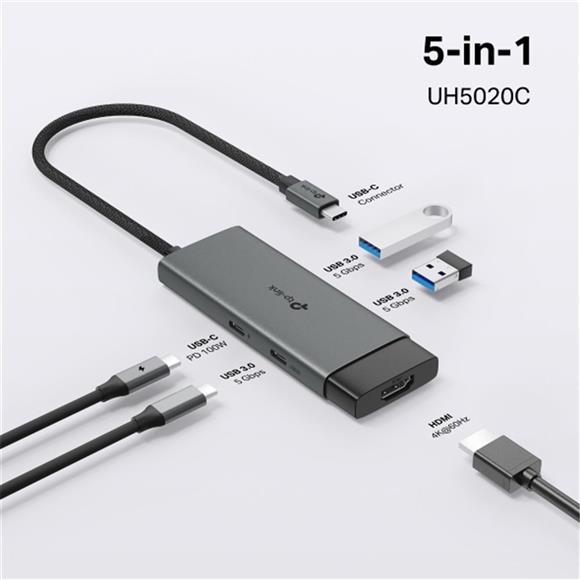 Tp-Link UH5020C USB Type C Docking Station 5 Port ( USB-C PD + USB C + HDMI + USB 3.0 X2 )