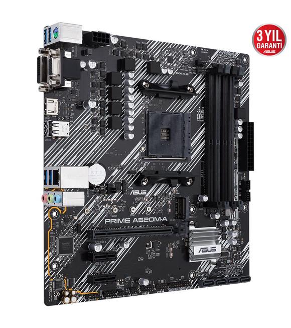 Asus Prime A520M-A AMD AM4 128GB DDR4 4800Mhz M2 Dvi-Vga-Hdmi mATX Anakart_1