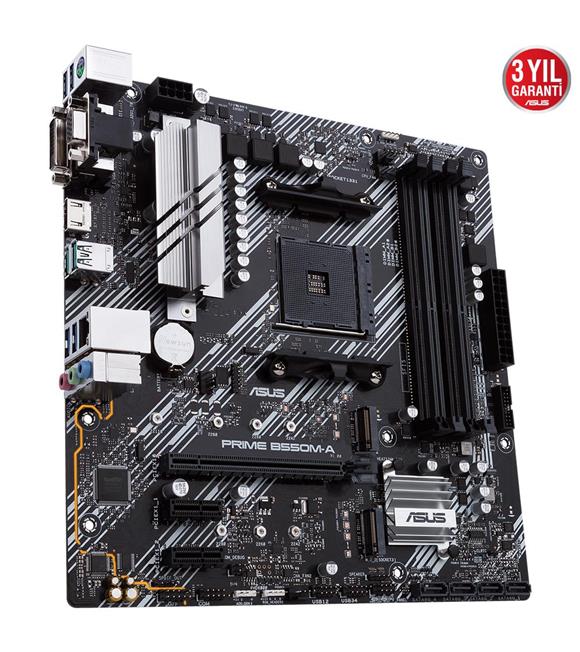 Asus Prime B550M-A-CSM AMD AM4 128GB DDR4 4600Mhz M2 Dvi-Vga-Hdmi mATX Anakart_1