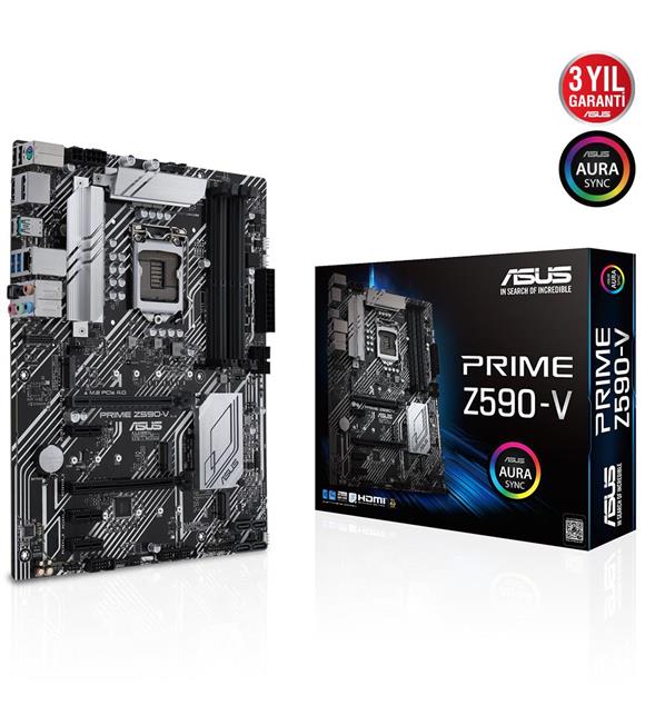 Asus Prime Z590-V-SI Intel Z590 Soket 1200 DDR4 5133(OC)MHz ATX Gaming (Oyuncu) Anakart