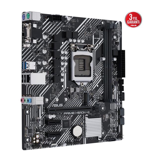 Asus Prime H510M-E 11.Nesil 3200(OC) Ddr4 64GB Soket LGA1200 M.2 Vga Hdmi Dp Matx Anakart