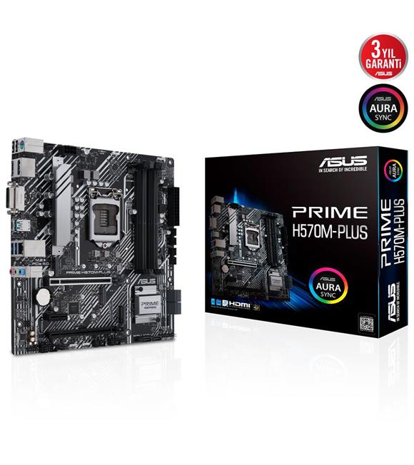 Asus Prime H570M-Plus Intel LGA1200 11.Nesil DDR4 128GB Dp-Dvi-Hdmi mATX Anakart