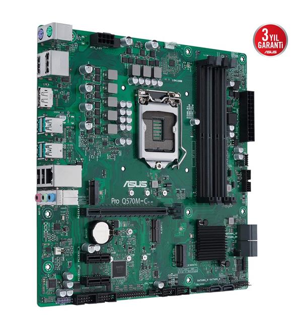 Asus Pro Q570M-C-CSM Intel LGA1200 11.Nesil DDR4 128GB 3200MHz M.2 Dp-Hdmi mATX Anakart