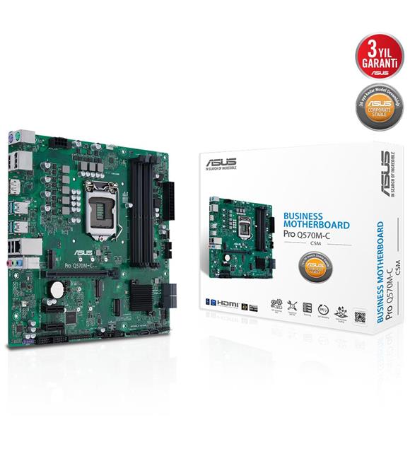 Asus Pro Q570M-C-CSM Intel LGA1200 11.Nesil DDR4 128GB 3200MHz M.2 Dp-Hdmi mATX Anakart