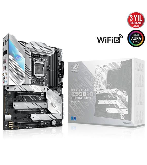 Asus Rog Strix Z590-A Gaming Wifi 5333(Oc) Ddr4 Soket 1200 M.2 Hdmi Dp Atx Anakart