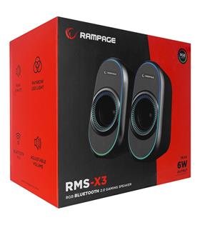 Rampage RMS-X3 2.0 6W Bluetooth Özellikli Siyah Multimedia RGB Işıklı Gaming USB Speaker