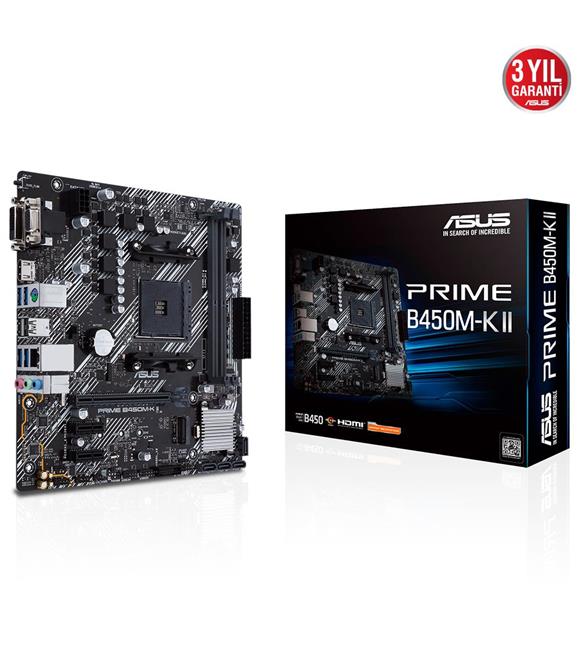 Asus Prime B450M-K II Ddr4 BIOS Flash Back Am4 Anakart