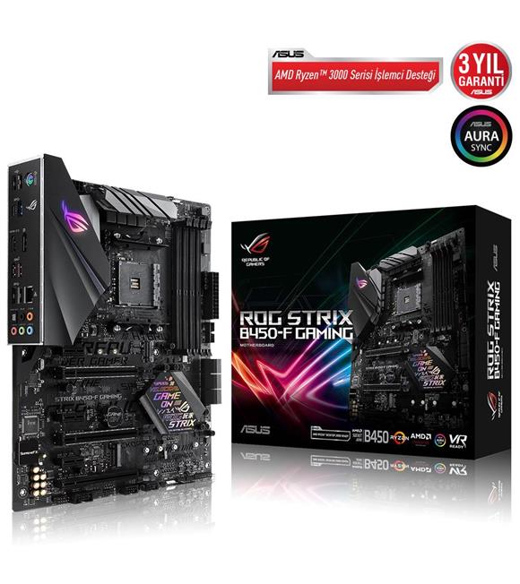 Asus Rog Strix B450-F Gaming AMD B450 Soket AM4 DDR4 4400(OC)MHz ATX Gaming(Oyuncu) Anakart
