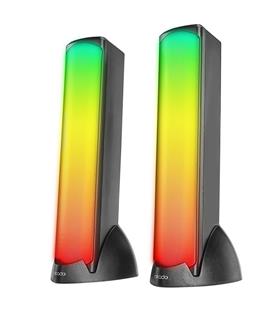 Mikado MD-183 2.0 3W-2 Bluetooth Siyah RGB Aydınlatmalı USB + 3.5mm USB 5V Speaker Hoparlör