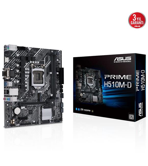 Asus Prime H510M-D Intel LGA1200 11.Nesil 64GB DDR4 3200MHz Vga-Hdmi M2 microATX Anakart