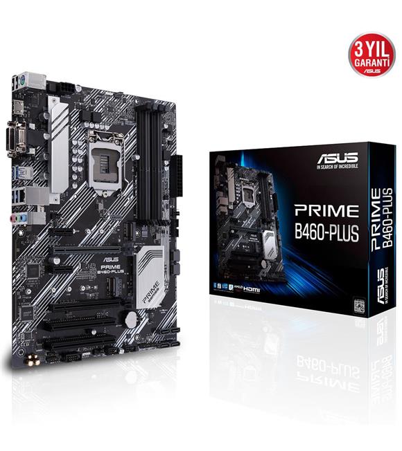 Asus Prime B460-Plus Intel 10.Nesil DDR4 Hdmi Dvi Vga 2xM2 Usb3.1 Anakart