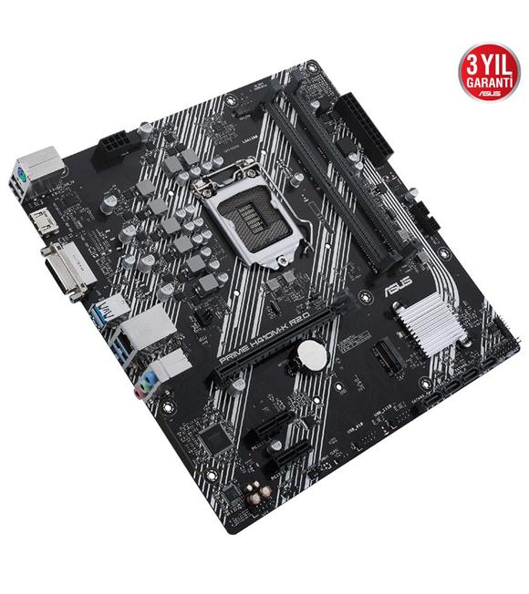 Asus Prime H410M-K R2.0 Intel 10.Nesil LGA1200 64GB DDR4 2933 MHz Dvi Hdmi Anakart