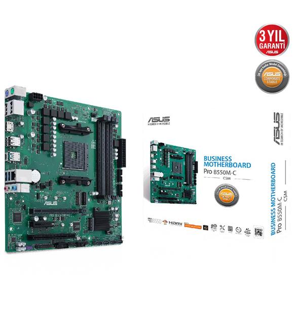 Asus Pro B550M-C-CSM AMD AM4 Ddr4 4600Mhz M2 Hdmi-Dvi-Vga Anakart