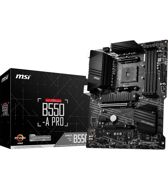 Msı B550-A Pro AM4 DDR4 Bellek 4400(OC) HDMI DP M.2 USB3.2 ATX Anakart