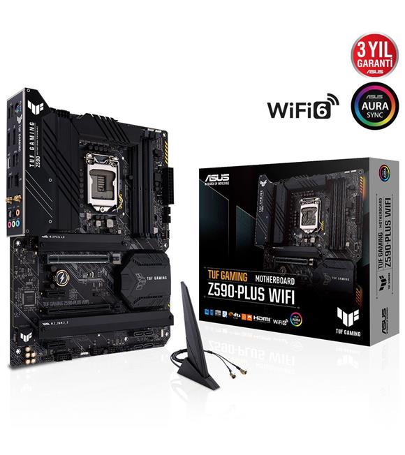 Asus Tuf Gaming Z590-Plus Wifi 5133(Oc)Mhz Ddr4 Soket 1200 M.2 Hdmi Dp Atx Anakart