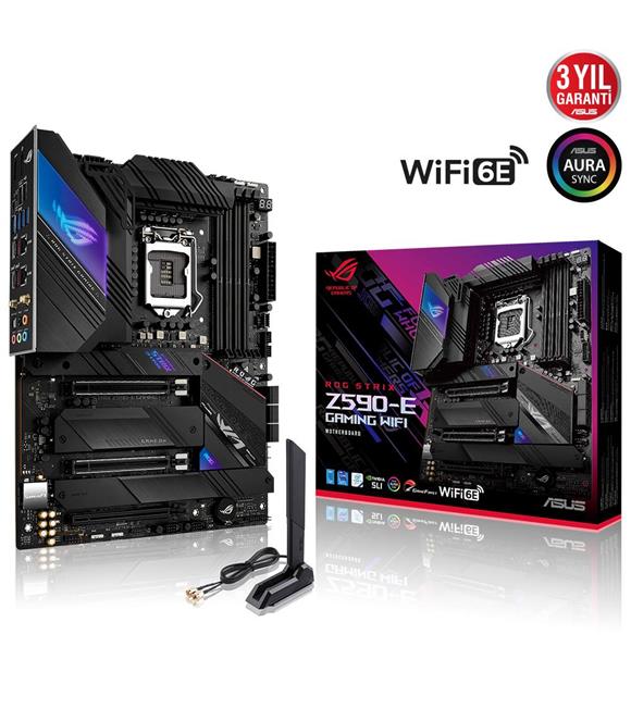 Asus ROG Strix Z590-E Gaming Wifi Intel Z590 DDR4 5333 MHz (OC) Lga1200 AX Wifi + Bt Atx Anakart