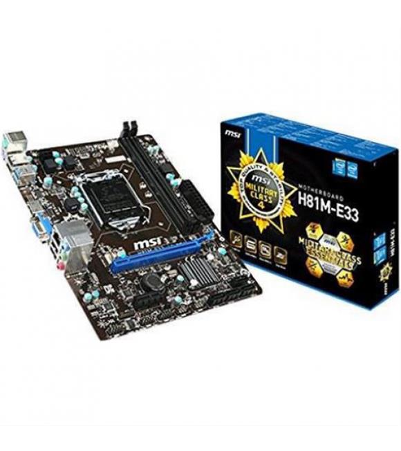 Msı H81M-E33 Sc1150Pın Vga+Hdmi Ddr3 Anakart Anakart