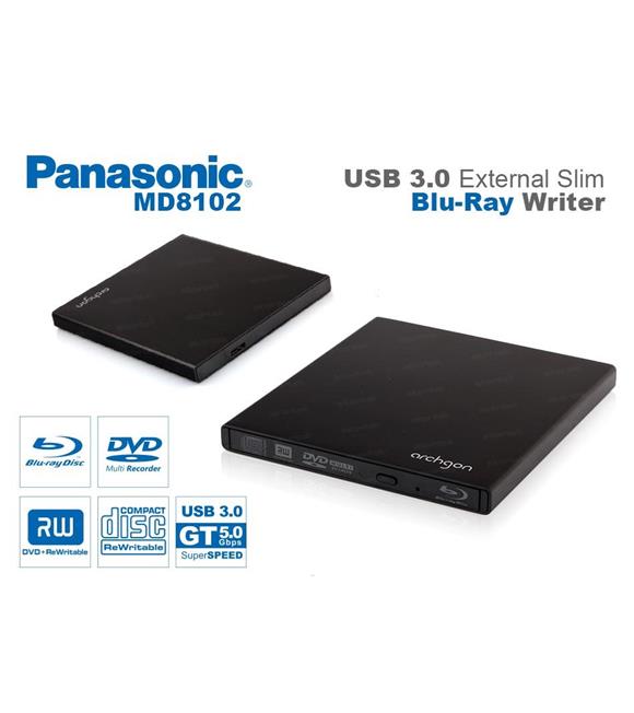 Panasonic Arcghon Harici Ultra Slim USB 3.0 Blu-Ray Yazıcı