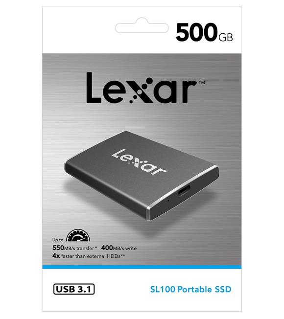 Lexar 512Gb LSL100-512RB SL100 USB 3.1 550-400-3Y TYPE-C External Taşınabilir Ssd_1