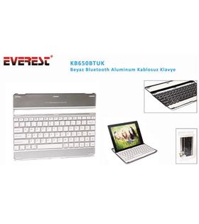 Everest KB650BTUK Beyaz Bluetooth Aluminum Q Multimedia Kablosuz Klavye