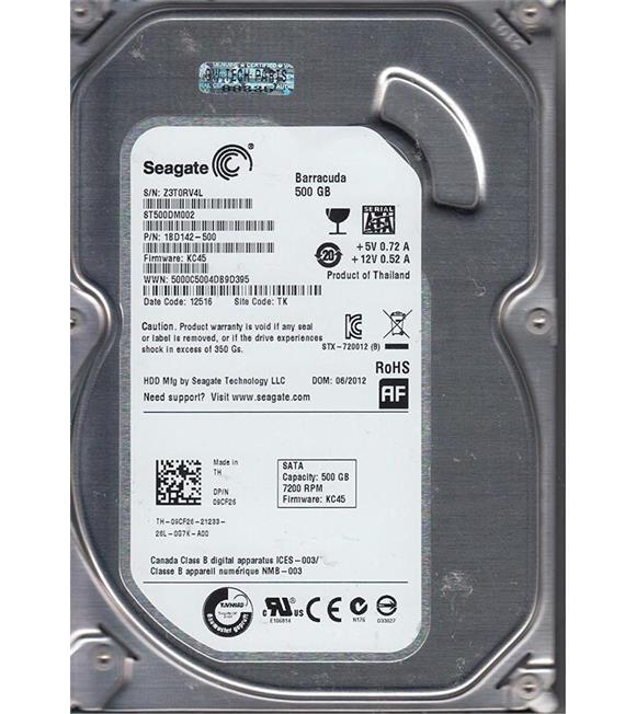 Seagate 500GB ST500DM002 BarraCuda SATA 3.0 7200 RPM 3.5" Harddisk (İthalat)