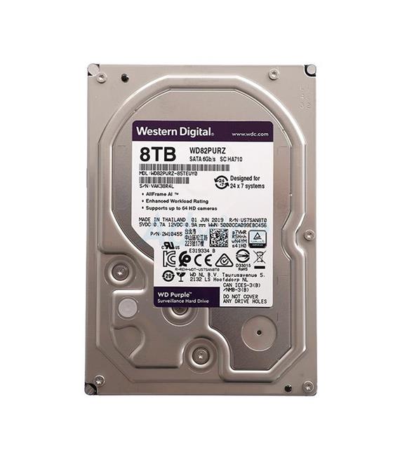 WD 8TB Purple 3.57200Rpm 256Mb Sata 3 7-24 WD82PURZ Harddisk