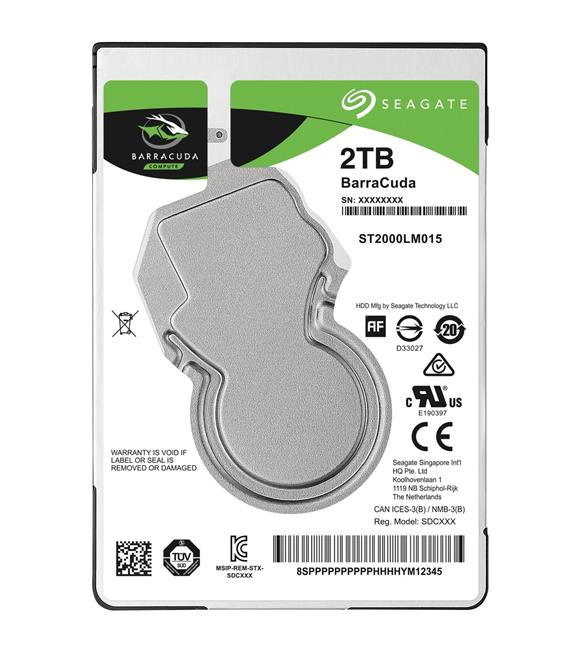 Seagate 2Tb Barracuda 2,5" St2000Lm015 5400Rpm Sat Notebook Harddisk