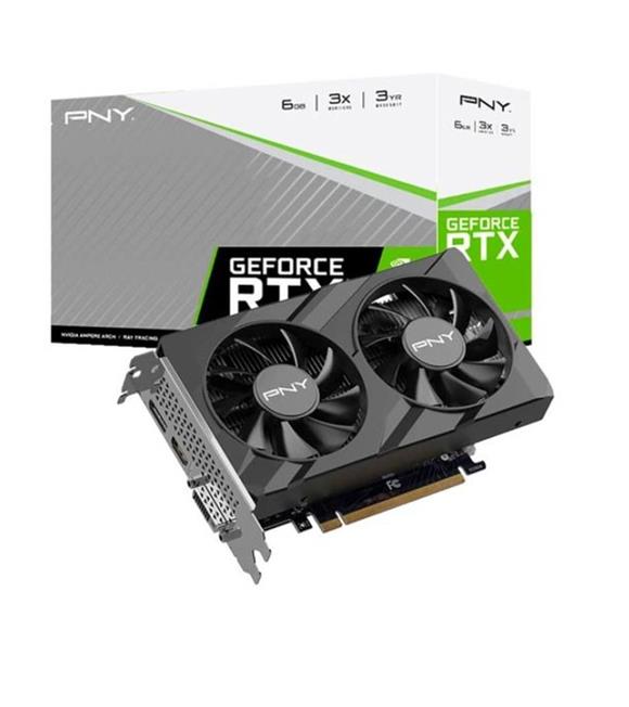 Pny GeForce RTX3050 Verto Dual Fan VCG30506DFXPB1 6GB GDDR6 96Bit DX12 Gaming (Oyuncu) Ekran Kartı