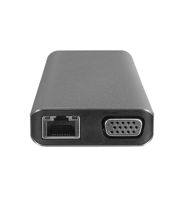 Hytech HY-USBC32 4K-2K Ultra HD Gri Metal 5x USB2.0-USB3.0 100M RJ45 PD, TypeC Data, ö_1