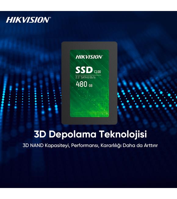 Hikvision 480Gb Ssd Disk Sata 3 Hs-Ssd-C100-480G 550Mb-470Mb Harddisk_1