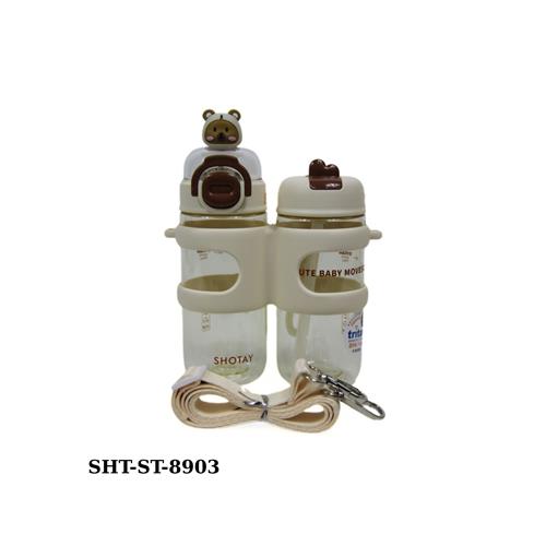 Shotay ST-8903 330ml+450ml Çift Kullanım Pipetli Beyaz Matara Okula Dönüş 2026 — Çanta, Defter, Kalem Ve Matara İndirimleri