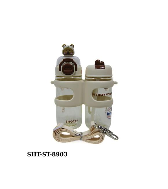 Shotay ST-8903 330ml+450ml Çift Kullanım Pipetli Beyaz Matara