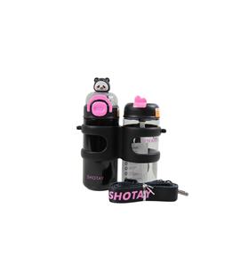 Shotay ST-8903 330ml+450ml Çift Kullanım Pipetli Siyah Matara