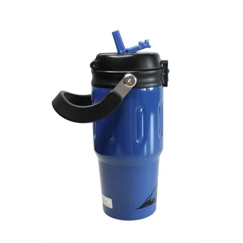 Shotay ST-8168 Çift Kullanım Pipetli/Rahat İçim Mavi 900ml Çelik Termos Okula Dönüş Kampanyası Termos Matara