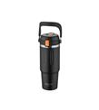 Shotay ST-8168 Çift Kullanım Pipetli/Rahat İçim Siyah 900ml Çelik Termos