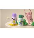 Shotay ST-8817 480ml Askılı Silikon Kılıflı Pipetli Desenli Pembe Çelik Matara_1)