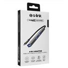 S-link SWV-USBC023 4 in 1 Gri Metal TypeC to 2-USB2.0 USB 3.0, PD Type C Adaptör