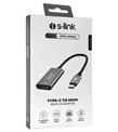 S-link SWV-USBC028 4K@30Hz Gri Metal Type-C to HDMI Adaptör