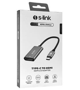 S-link SWV-USBC028 4K@30Hz Gri Metal Type-C to HDMI Adaptör