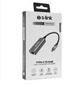 S-link SW-U336 Gri Metal Type-C to RJ45 10-100-1000Mbps Gigabit Adaptör