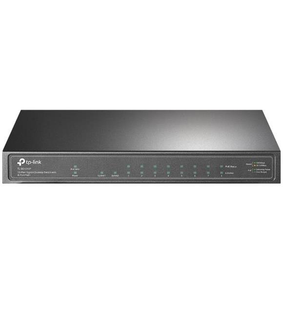 Tp-Link TL-SG1210P 8 Port 10-100-1000 Poe+ Switch 1 Port SFP Çelik Kasa Rack Mount